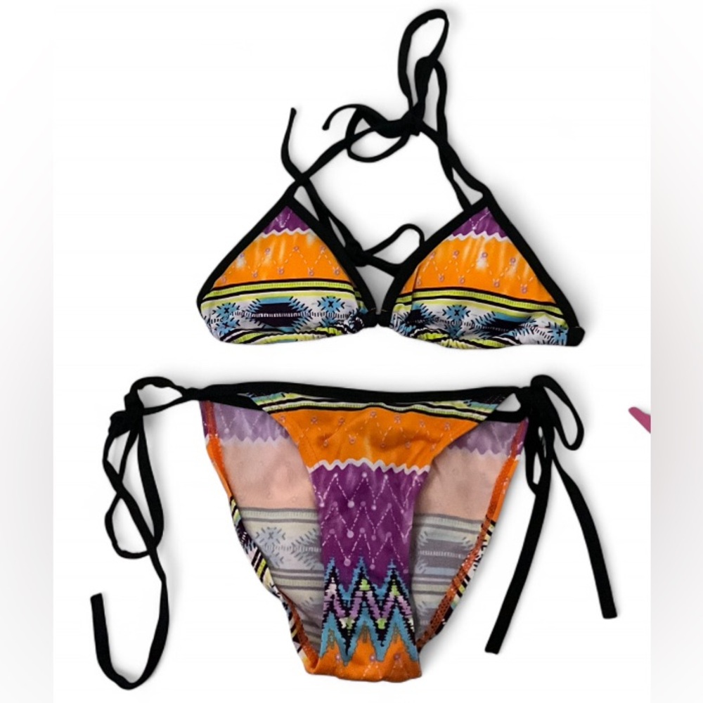 NWT Choice by BlueWave Tribal Print String Bikini Set Women’s XS Y2K Swim